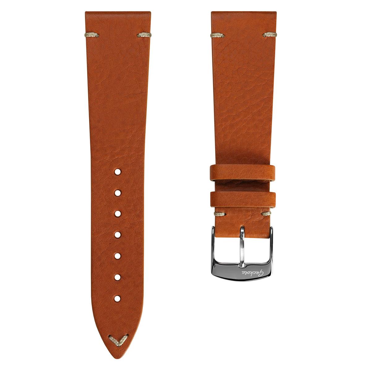 Stanway Vintage V-Stitch Minerva Leather Watch Strap - Coral - Geckota